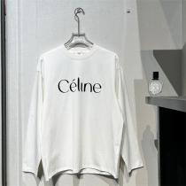 CELINE コピー シンプルロゴ ベーシック 快適 高級感 定番人気 長袖Tシャツ 新作 セリーヌ