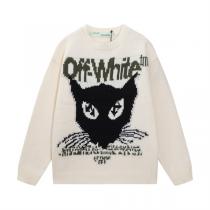 オフホワイト スーパーコピー 限定セーター ブラックキャットデザイン 個性派 ニット Off-White