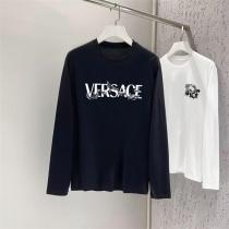 VERSACE 偽物 限定長袖Tシャツ ロゴデザイン ブラックベース おしゃれ 新登場 ヴェルサーチ