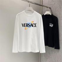 ヴェルサーチ コピー 高品質長袖Tシャツ プラネットロゴデザイン モード 最安値 VERSACE