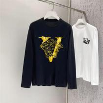 VERSACE スーパーコピー 注目長袖Tシャツ ゴールドライン スタイリッシュ 高級 ヴェルサーチ
