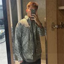 DIOR 偽物 シャツ モノグラム グレー 高級感 カジュアル スタイリッシュ ディオール