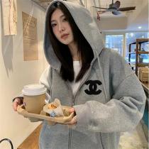 CH スーパーコピー パーカー 柔軟 快適 グレー フード付き モダン必須 CH