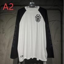 クロムハーツ コピー ロングTシャツ 個性 洗練 クロスモチーフ バイカラー CHROME HEARTS
