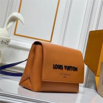 ルイヴィトン 偽物 レザーショルダーバッグ シンプルモダン ブラウンエレガント LOUIS VUITTON