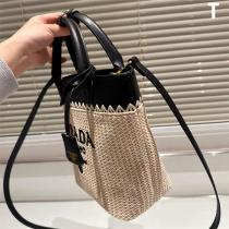 PRADA スーパーコピー トートバッグ ラフィア編み スモール ナチュラル コンパクト プラダ