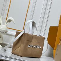 ルイヴィトン スーパーコピー ロゴトートバッグ シンプルモダン ベージュ 配色 LOUIS VUITTON