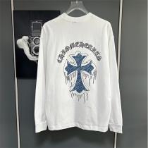 CHROME HEARTS スーパー 長袖Tシャツ バッククロス プリント ストリート クロムハーツ