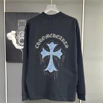 CHROME HEARTS スーパー 長袖Tシャツ バッククロス プリント ストリート クロムハーツ