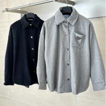  プラダ 偽物 シャツジャケット シンプル エレガント クラシック モダン PRADA
