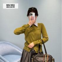 MIU MIU コピー ニットカーディガン モダン フェミニン レトロ クラシック ミュウミュウ