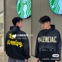 バレンシアガ 偽物 秋冬注目 フーディー ロゴバックプリント 暖かい BALEN...