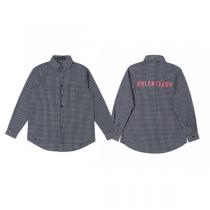 BALENCIAGA スーパーコピー 秋冬必須 チェックシャツ ロゴプリント カジュアル バレンシアガ