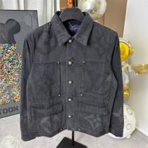 LOUIS VUITTON スーパーコピー デニムジャケット 重厚バックロゴ タフスタイル ルイヴィトン
