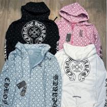 CHROME HEARTS コピー パーカー 総柄ロゴ デザイン ユニーク おし...