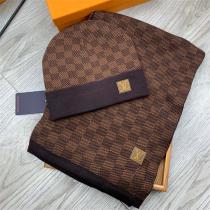 ルイヴィトン 偽物 帽子 マフラーセット シック ブラック エレガント 暖かい LOUIS VUITTON