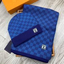 ルイヴィトン 偽物 帽子 マフラーセット シック ブラック エレガント 暖かい LOUIS VUITTON