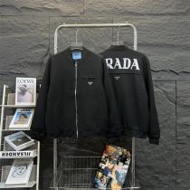 PRADA コピー ジャケット カジュアル ブラック スタイリッシュ 大胆 存在...