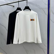 HERMES コピー 長袖Tシャツ オレンジ ボックスロゴ シンプル スタイリッシュ  エルメス