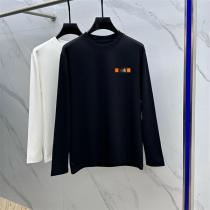 HERMES コピー 長袖Tシャツ オレンジ ボックスロゴ シンプル スタイリッシュ  エルメス