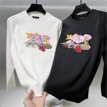 ルイヴィトン コピー 長袖Tシャツ カラフル グラフィック 刺繍デザイン モード...