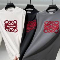 LOEWE 偽物 長袖Tシャツ アナグラム ビッグロゴ 立体刺繍 デザイン カジュアル ロエベ