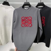 LOEWE 偽物 長袖Tシャツ アナグラム ビッグロゴ 立体刺繍 デザイン カジュアル ロエベ