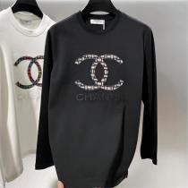 CH コピー 長袖Tシャツ ダブルC ロゴ 刺繍 カラフル＆モノトーン モダン CH