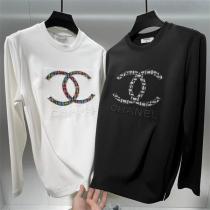 CH コピー 長袖Tシャツ ダブルC ロゴ 刺繍 カラフル＆モノトーン モダン CH