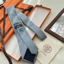 HERMES コピー ネクタイ 高級シルク オレンジ 幾何学模様 ビジネス エレ...