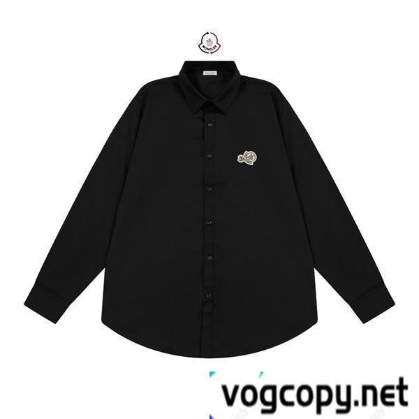 Moncler コピー シャツ エンブレムワッペン付き デザインロゴ入り長袖クラシックシャツ モンクレール