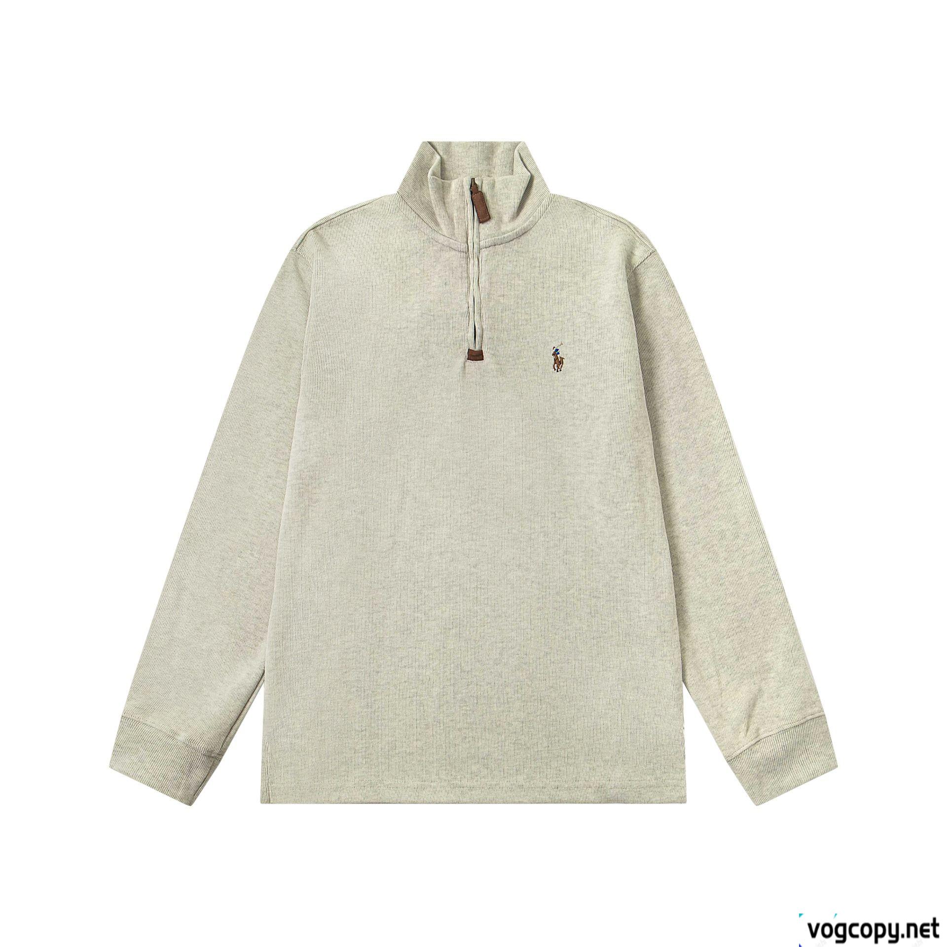 POLO Ralph Lauren ジップパーカー ロゴ刺繍 ベージュ系 Ralph Laurenラフローレン新作胸元ロゴ刺繍ロゴハーフジップパーカー