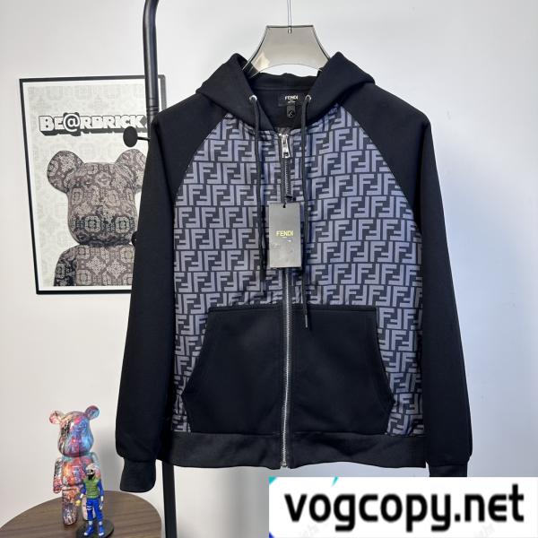 fendi新型高品質老花パッチワークキャップコート