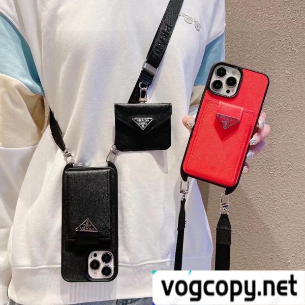 pradaIphoneケースカバーパスケース斜め掛け+セット