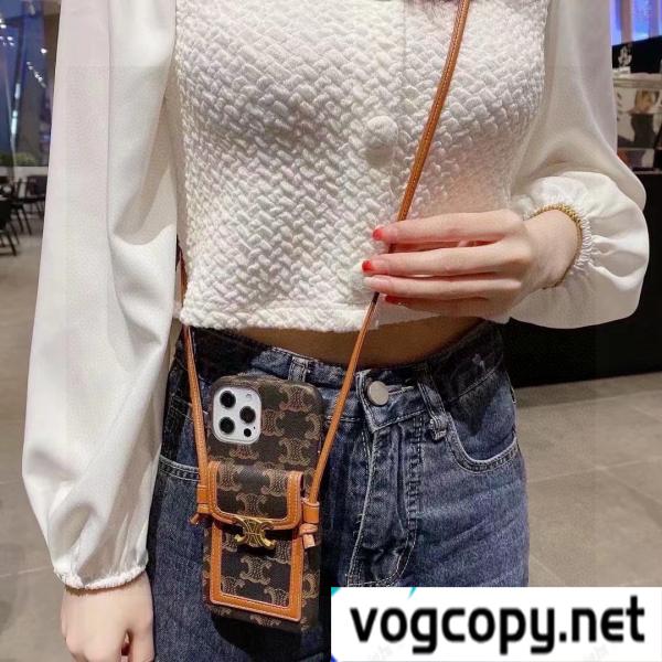 celineカードケース携帯ケース3ケース斜め掛け可能首掛け可能