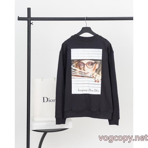 DIORフィギュアプリント模様の服着丸首パーカー