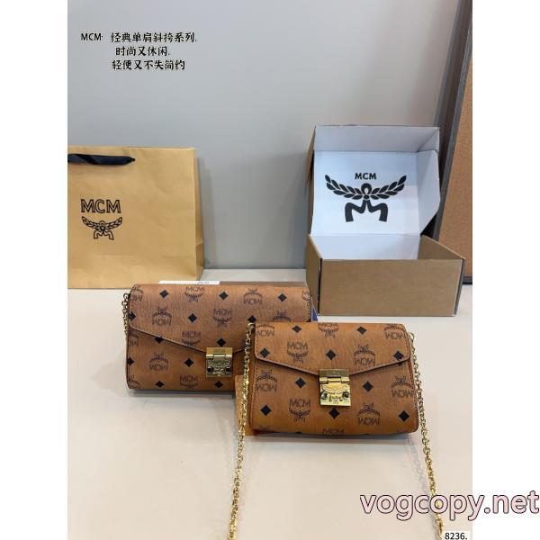 Mcm上質レザーチェーンバッグショルダーショルダーバッグ丈夫で長持ち