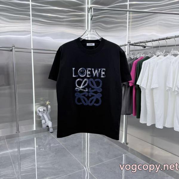 loewe2026秋冬新作丸首半袖Tシャツ男女同型