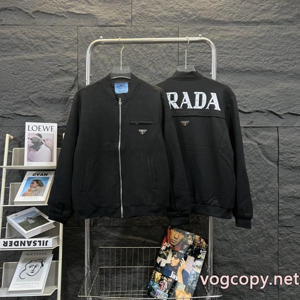 Prada新型三角標識リベットファスナーコート男女同型