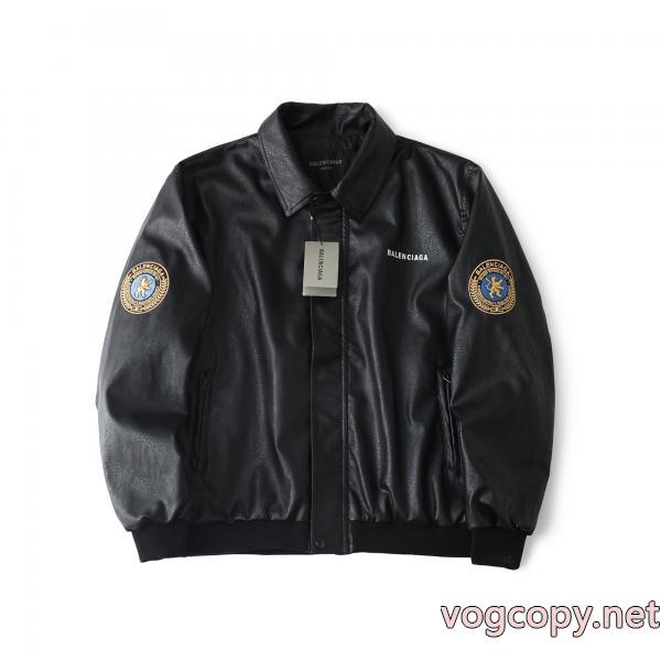 Balenciagaダミーpuレザージャケットジャケット男女同型