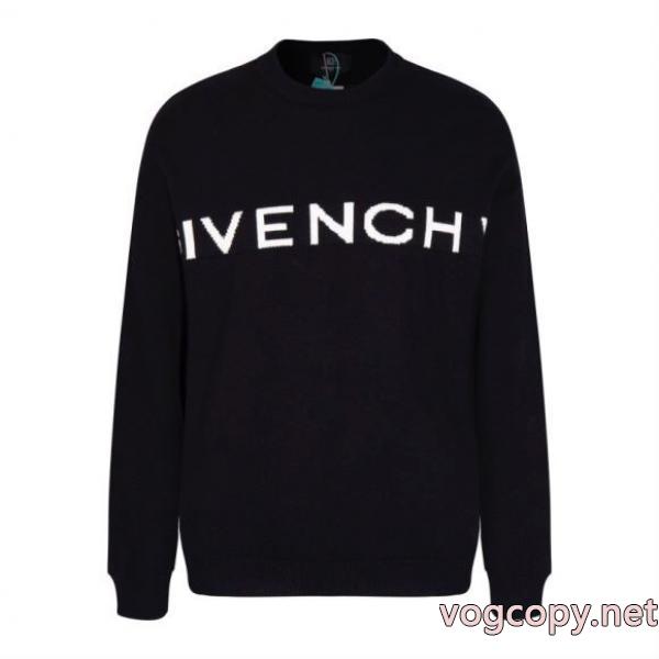 GIVENCHYスクエア大刺繍ラウンドネックセーター男女同型
