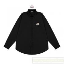 Moncler コピー シャツ エンブレムワッペン付き デザインロゴ入り長袖クラ...