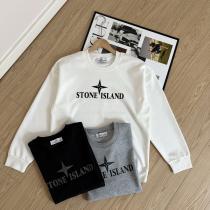STONE ISLANDストーンアイランドロゴプリントラウンドネック長袖パーカー