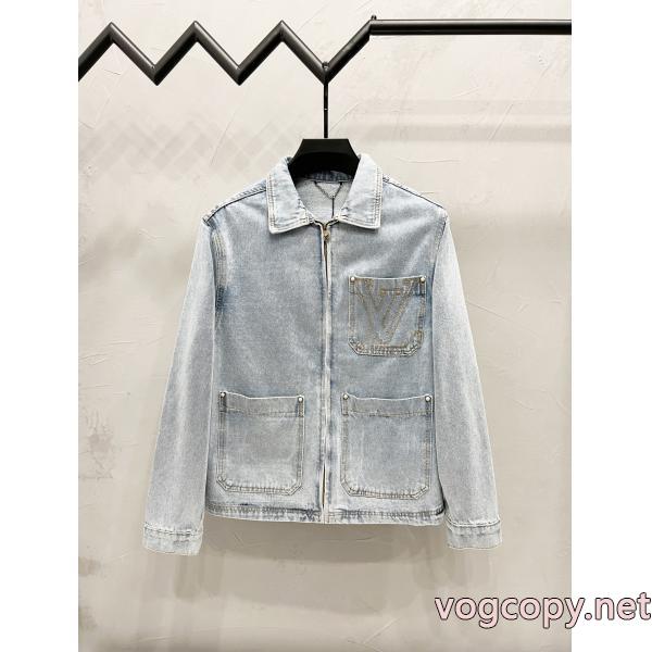 大幅値引き 高品質 人気 優雅さに溢れるコピー 商品 販売デニムのコートLOUIS VUITTON