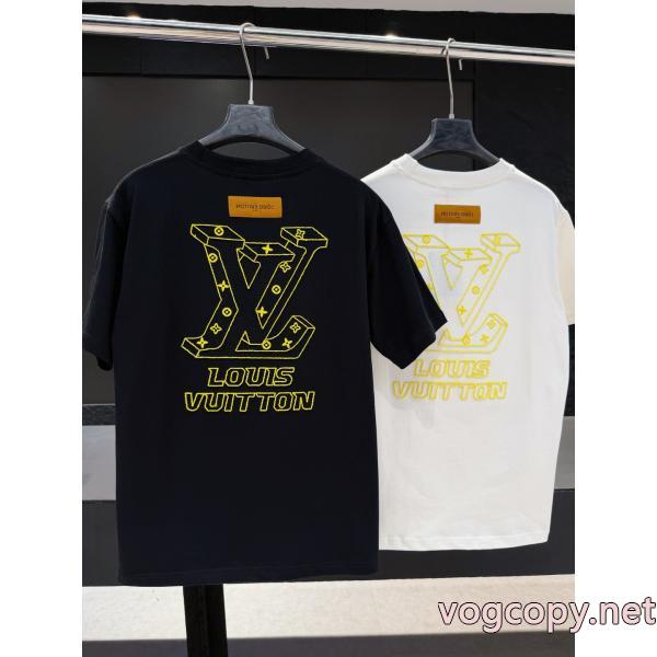 偽物 ブランド ショップ個性的な素材感も魅力 大人っぽい 優等品LOUIS VUITTON半袖Tシャツ
