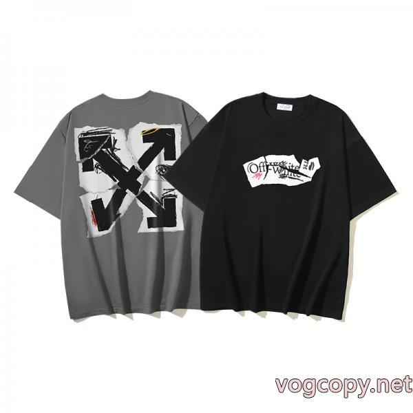 海外限定 品質保証安い 2026秋冬新作オフホワイト偽 ブランド半袖Tシャツ