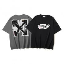 海外限定 品質保証安い 2026秋冬新作オフホワイト偽 ブランド半袖Tシャツ