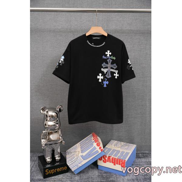 偽物 ブランド 販売オシャレ度アップ 高級感が溢れた サラサラの着心地半袖TシャツCHROME HEARTS