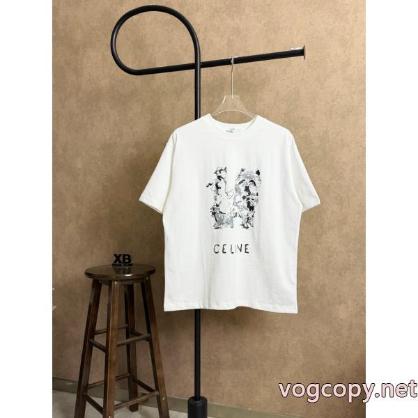 販路限定モデル 男女通用 限定特価半袖TシャツCELINEブランド コピー