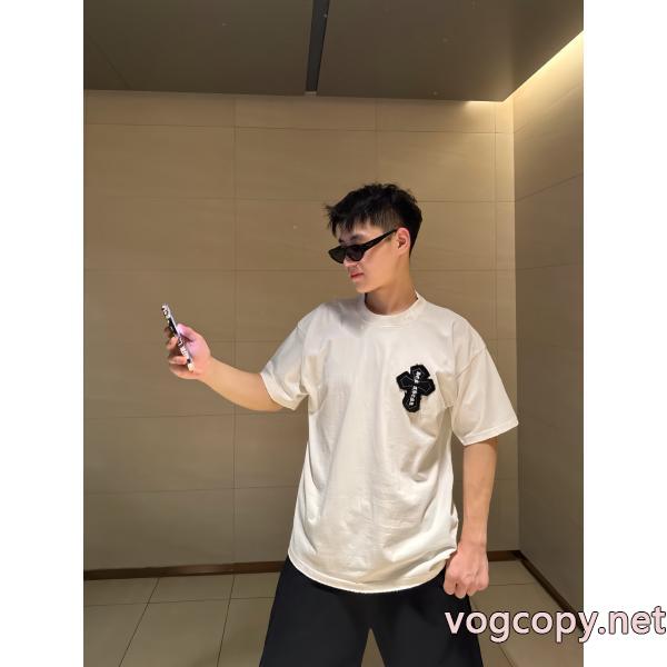 偽物 ブランド 販売ピュアな印象に 洗練デザイン 可愛いデザイン半袖シャツCHROME HEARTS
